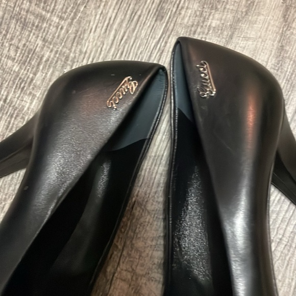 Gucci Women’s Leather Round Toe Black heel Black size 40 1/2 - Picture 8 of 15